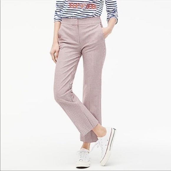 J. Crew Pants - J. Crew Hayden Red and Black Plaid Crop Kickout Pants Size 8 Petite